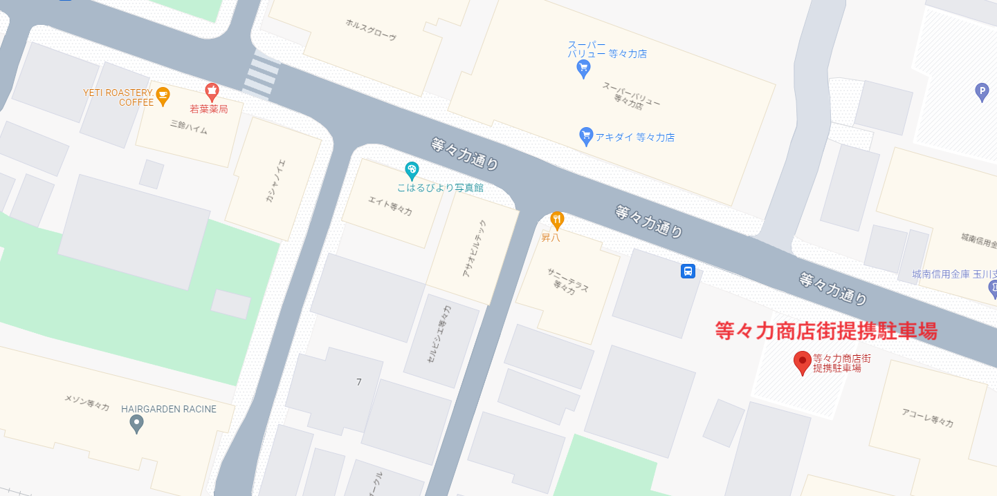 若葉薬局 等々力商店街提携駐車場 駐車場
